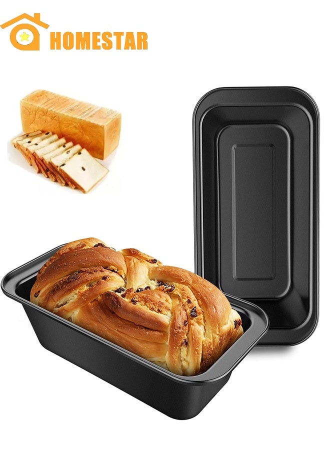 HOMESTAR Non-Stick Mini Loaf Pan, Carbon Steel Bread and Toast Mold, Little Bakeware Pans for Banana Bread, Breads, Small Cakes and Individual Meatloafs, Black - Image 1